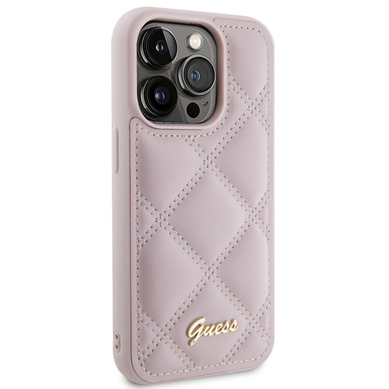Guess Quilted Metal Logo Case for iPhone 15 Pro