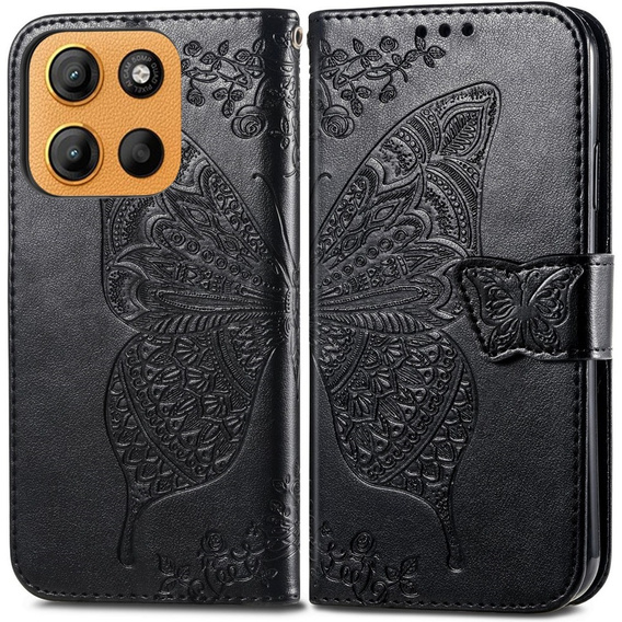 Flip case for Motorola Moto G15 / Motorola Moto G15 Power, Butterfly, black