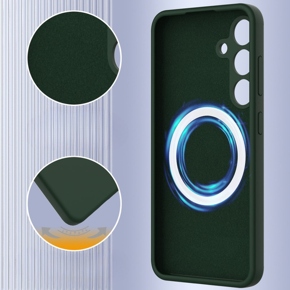 Case for Samsung Galaxy S24 FE, Silicone MagSafe, green