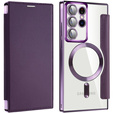 Flip case for Samsung Galaxy S22 Ultra 5G, RFID Wallet MagSafe CamShield, purple