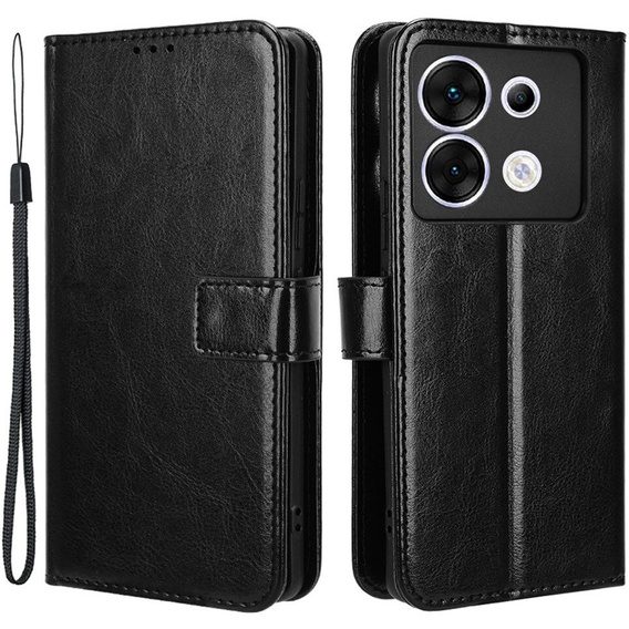 Flip case for Infinix Zero 30 5G, Crazy Horse Wallet, black