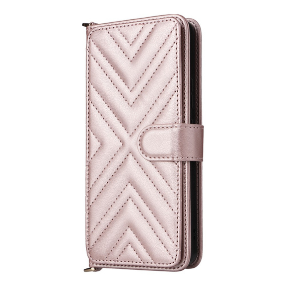 Crossbody Leather Wallet flip case for Oppo Reno 13F 5G, pink