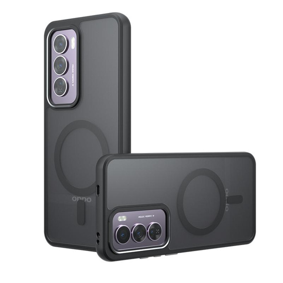 Case for Oppo Reno 12 Pro, for MagSafe, ERBORD Matt Case, black