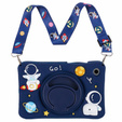 Children's Silicone Case for Samsung Galaxy Tab A9 T220 X110 / X117, Armored, Astronaut, Navy Blue