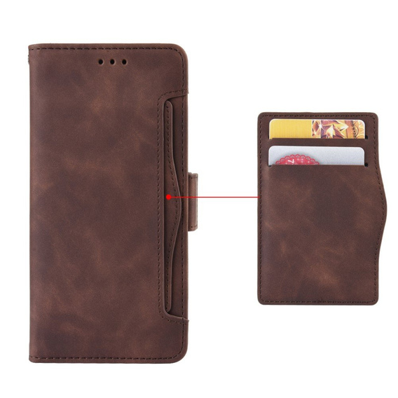 Flip case for Motorola Moto G84 5G, Card Slot, brown