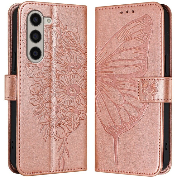 Flip case for Samsung Galaxy Z Fold6 5G, Butterfly, pink rose gold