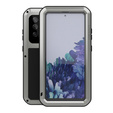 Love Mei Case for Samsung Galaxy S20 FE 4G/5G, armored with glass, silver