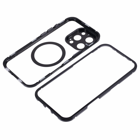 Magnetic Dual Glass MagSafe case for iPhone 16 Pro Max, black