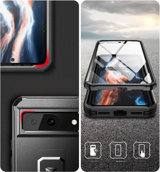 Armored case for Google Pixel 8, Dexnor Full Body (Two Frames), black