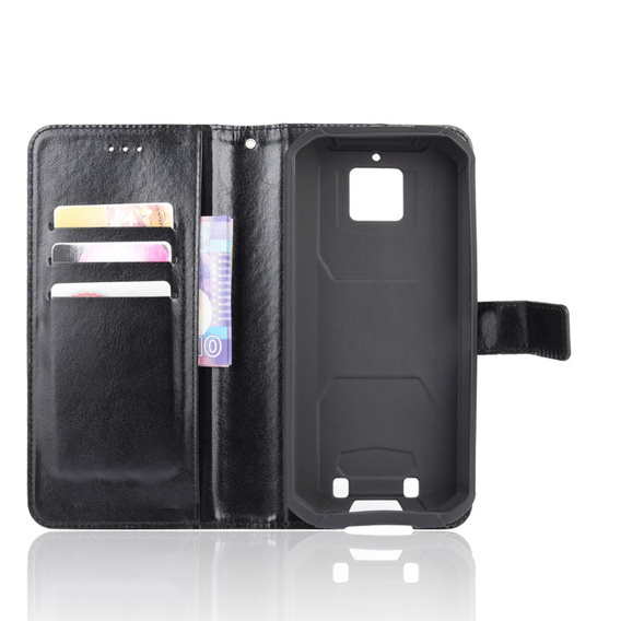 Flip case for Oukitel WP6, Crazy Horse Wallet, black
