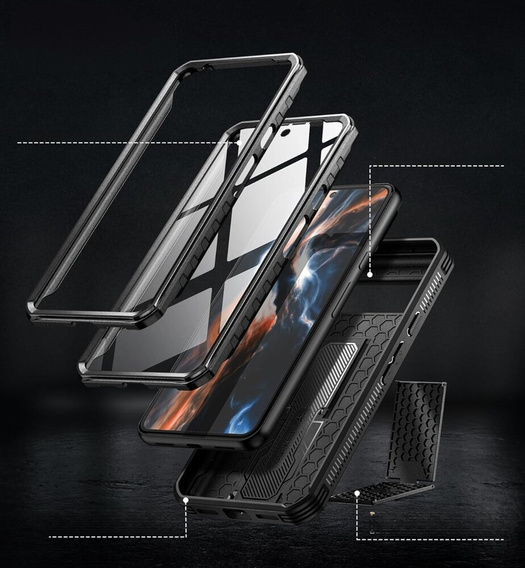 Armored case for Google Pixel 8, Dexnor Full Body (Two Frames), black