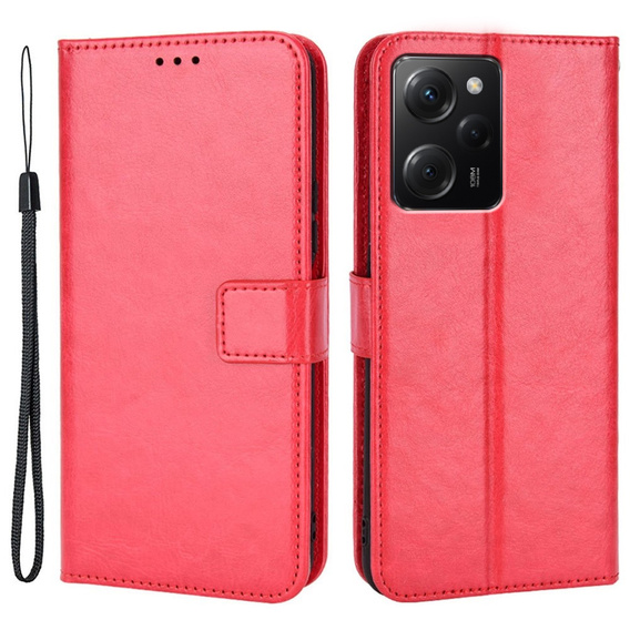 Flip case for Xiaomi Poco X5 Pro 5G, Wallet, red
