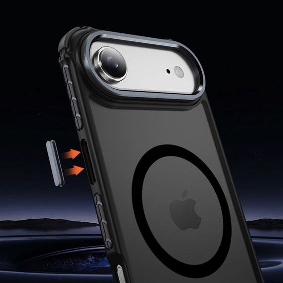 Matt Case for iPhone Air, armoured, for MagSafe, smoked with black sides