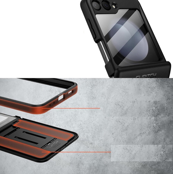 Case for Samsung Galaxy ZFlip 5, Suritch Full Body, black