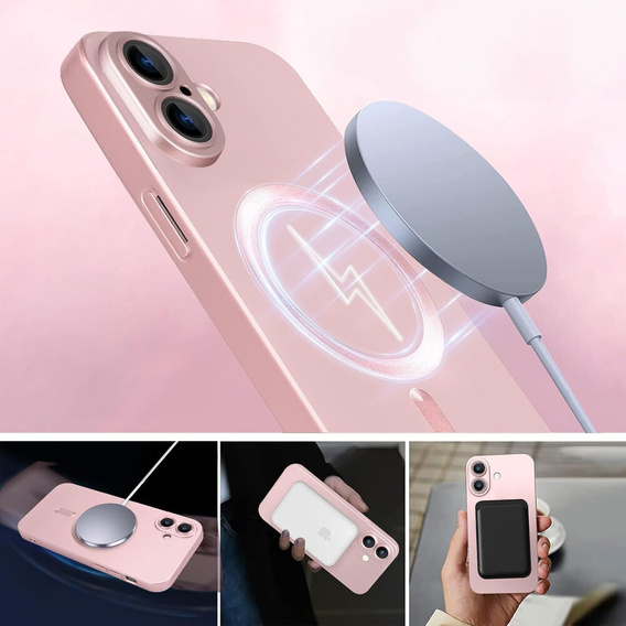 Case for iPhone 16 Plus, ColorMag, for MagSafe, pink