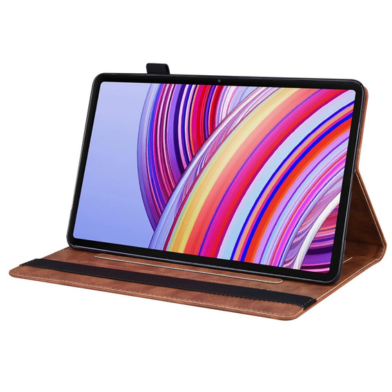 Case for Xiaomi Redmi Pad Pro / Xiaomi Poco Pad, Classic, with space for stylus, brown