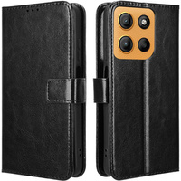 Flip case for Motorola Moto G15 / Motorola Moto G15 Power, Crazy Horse Wallet, black