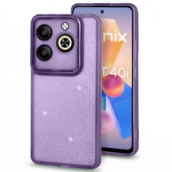Case for Infinix Hot 40i, Glittery Powder, purple