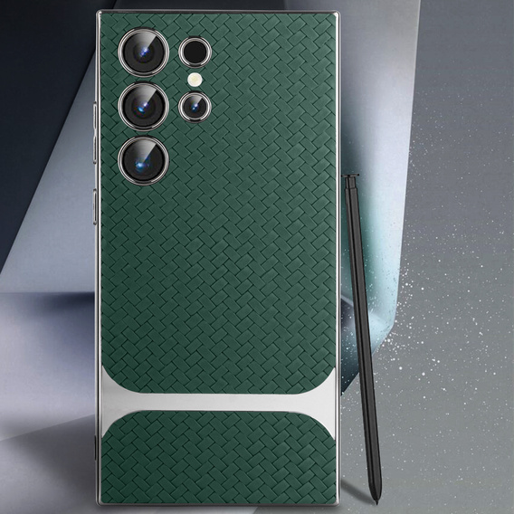 Case for Samsung Galaxy S24 Ultra, GKK Woven Leather, green