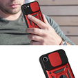 Armored Case for iPhone 16E, CamShield Slide, red + Tempered Glass 9H
