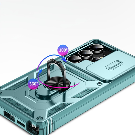 Case for Samsung Galaxy S25 Ultra, KickStand Camera Lens, blue