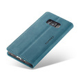 CASEME case for Samsung Galaxy S8, Leather Wallet Case, blue