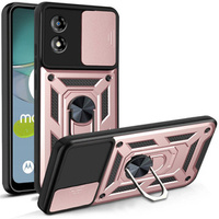 Case for Motorola Moto E13, CamShield Slide, pink rose gold