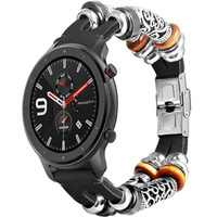 Retro Leather Strap 22mm for Samsung Galaxy Watch 46mm - Black