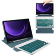 Keyboard case for Samsung Galaxy Tab S10 Lite / S10 FE / S9 FE, Rotary 360° Leather, dark green