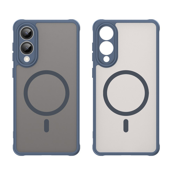 Case for Samsung Galaxy S25 Edge, Kickstand Matt Case, for MagSafe, blue + Screen protector