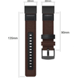 Canvas+Leather strap for Garmin Fenix 5/6/6 Pro / 7 / Forerunner 935/945 - Brown