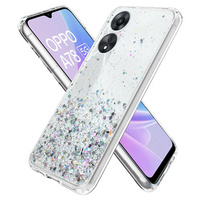 Case for Oppo A78 5G, Glittery, transparent