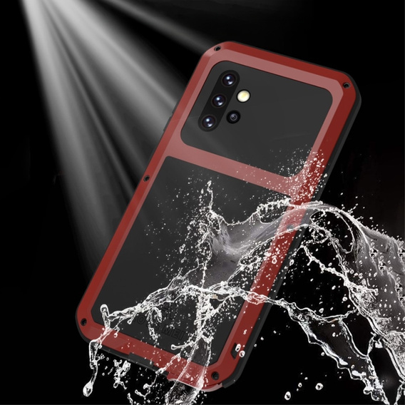 Love Mei Case for Samsung Galaxy A52/A52s, armored with glass, red