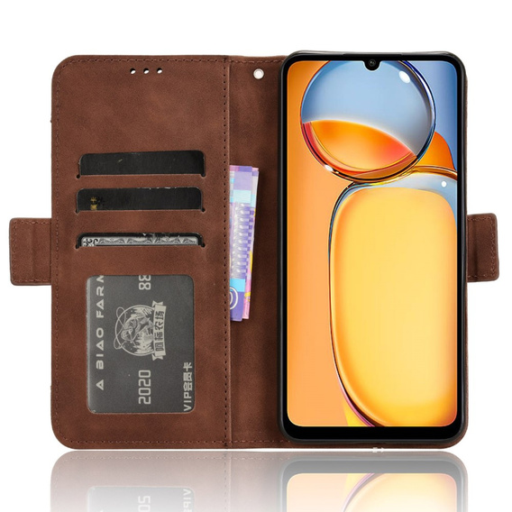 Flip case for Xiaomi Redmi 13C / Poco C65 Card Slot, brown