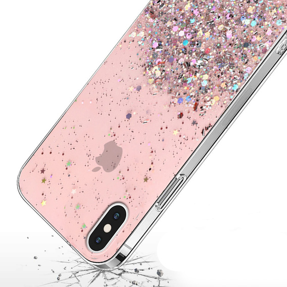 Case for iPhone X/XS, Glittery, pink