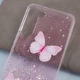Case for Samsung Galaxy S24, Glitter Butterfly, pink