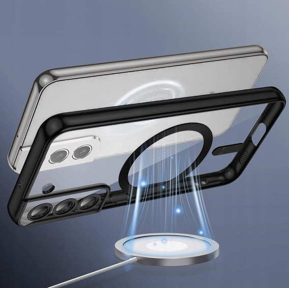 Case for Samsung Galaxy S21 FE, Electro MagSafe, black + Screen Glass