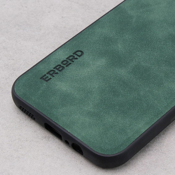 Case for Samsung Galaxy A14 5G, ERBORD Business, with metal plate for car mounts, green