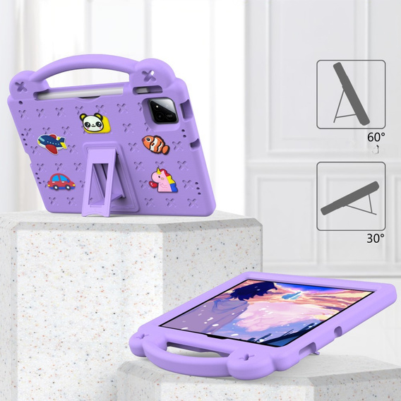 Children's case for Xiaomi Pad 7 / 7 Pro, Cute Patterns, with stand, purple