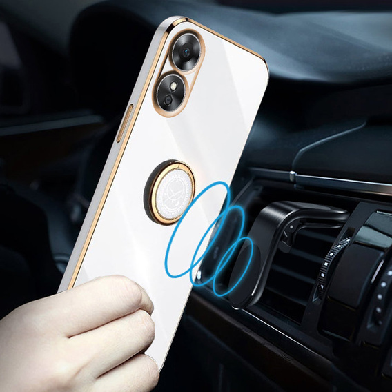 Case for Oppo A17, Electro Ring, white