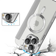 Flip case for iPhone 16 Pro, RFID Wallet MagSafe CamShield, silver