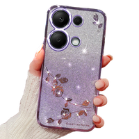 Case for Xiaomi Redmi Note 13 Pro 4G / Xiaomi Redmi Note 14S / Xiaomi Poco M6 Pro 4G, Glitter Flower, purple