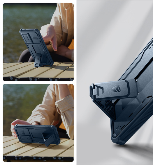 Armored case for Samsung Galaxy A36 5G, Dexnor Full Body (Two Frames), blue