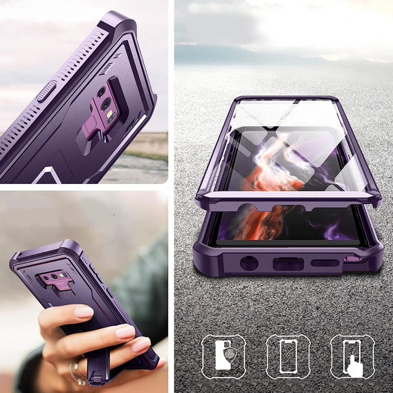 Armored case for Samsung Galaxy Note 9, Dexnor Full Body, purple