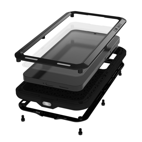 Love Mei Case for Samsung Galaxy S25, armored with glass, black