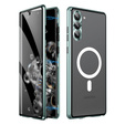 Magnetic Dual Glass MagSafe case for Samsung Galaxy S24, green