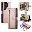 Flip case for Samsung Galaxy S25 Ultra, Wallet Zipper Pocket, pink