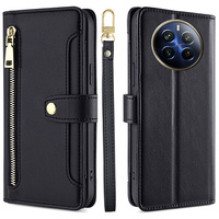 Flip case for Realme 12 Pro 5G / 12 Pro+ 5G, Wallet Zipper Pocket, black