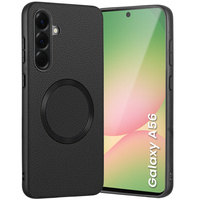 Case for Samsung Galaxy A56 5G, Leather Hybrid MagSafe, black