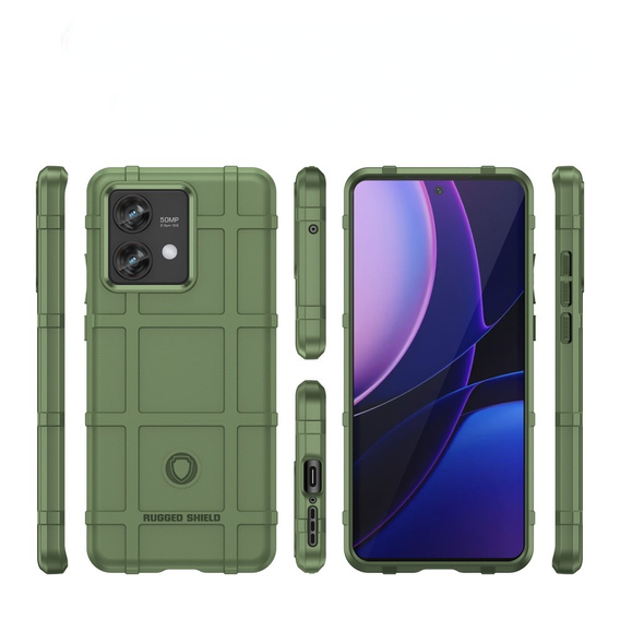 Case for Motorola Edge 40 Neo, Rugged Shield, green